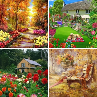 Garden painting by numbers