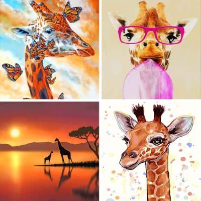 giraffes painting by numbers