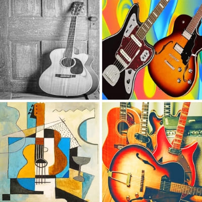 Guitar painting by numbers