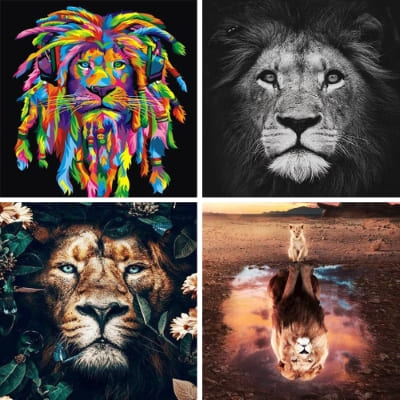 lion painting by numbers