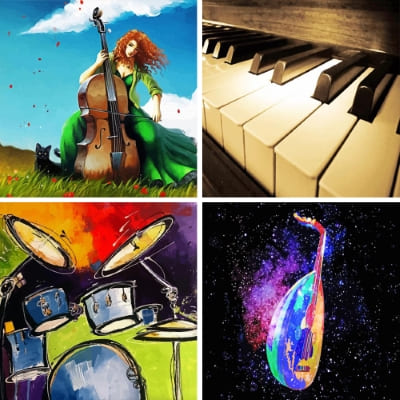 instruments painting by numbers