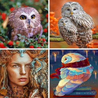 owls painting by numbers