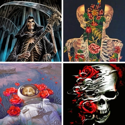 skull painting by numbers