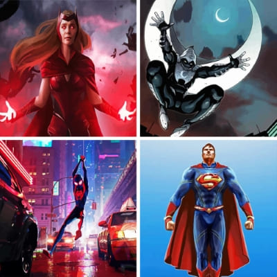 Super Heroes painting by numbers