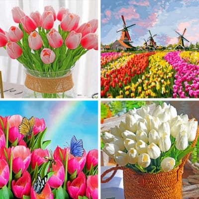 Tulips painting by numbers