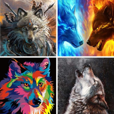 wolves painting by numbers