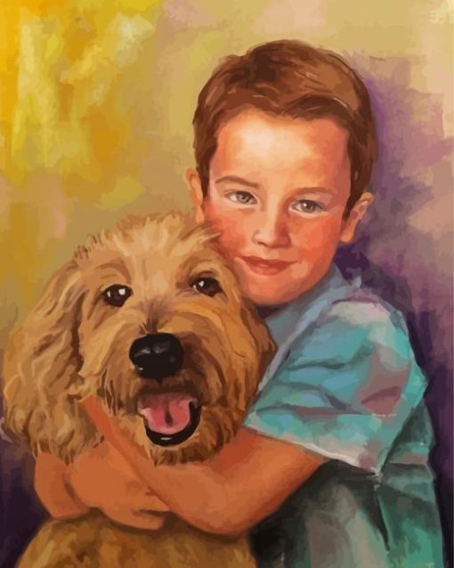 Boy With Dog paint by numbers