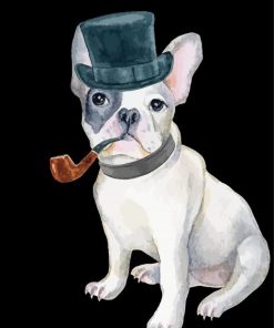 Bulldog With Hat paint by numbers