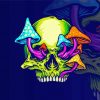 Colorful Mushroom Skull paint by numbers