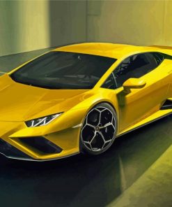 Yellow Lambo Huracan paint by numbers