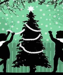 Christmas Silhouette paint by numbers