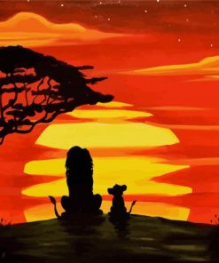 Lion King Tree Silhouette paint by numbers