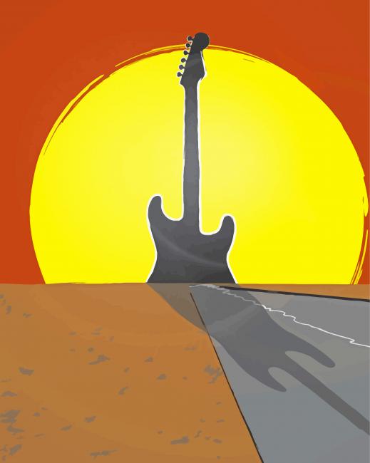Sunset Guitar paint by numbers