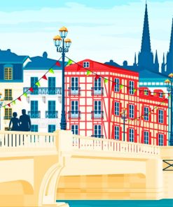 Aesthetic Bayonne Illustration paint by numbers