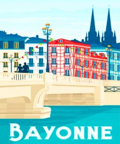 Bayonne Poster Art paint by numbers