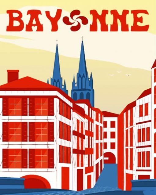 Aesthetic Bayonne Poster paint by numbers