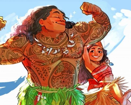 Moana And Chief Tui Paint By Numbers