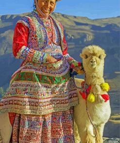 Indigenous Peruvian With Llama Paint By Numbers
