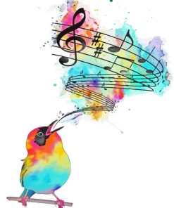 Bird And Music Notes Paint By Numbers