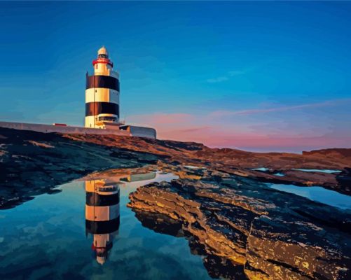 Wexford Lighthouse Reflection Paint By Numbers 